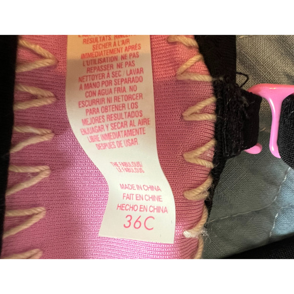 Victorias Secret Bombshell Bikini Set 36C Large Blue Pink Crochet Molded Staps - Picture 8 of 14